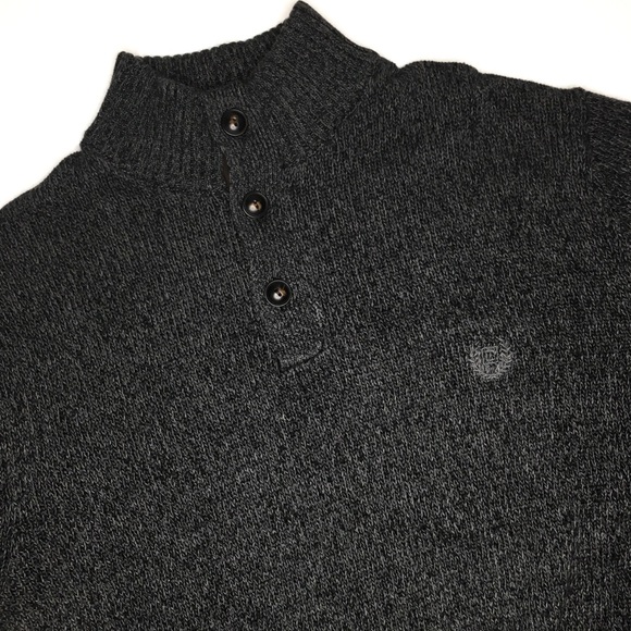 Chaps Other - Chaps Moc Neck Sweater Charcoal Gray Men’s Medium
